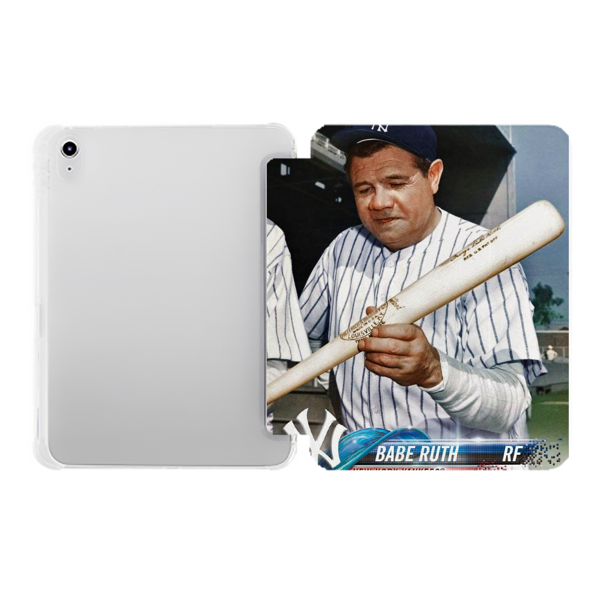 Babe Ruth 20 Premium Tri-Fold PU Leather & Silicone IPad Case With Pencil Slot – Fits 9.5,10.5,10.9 – Adjustable Stand, Slim, Protective